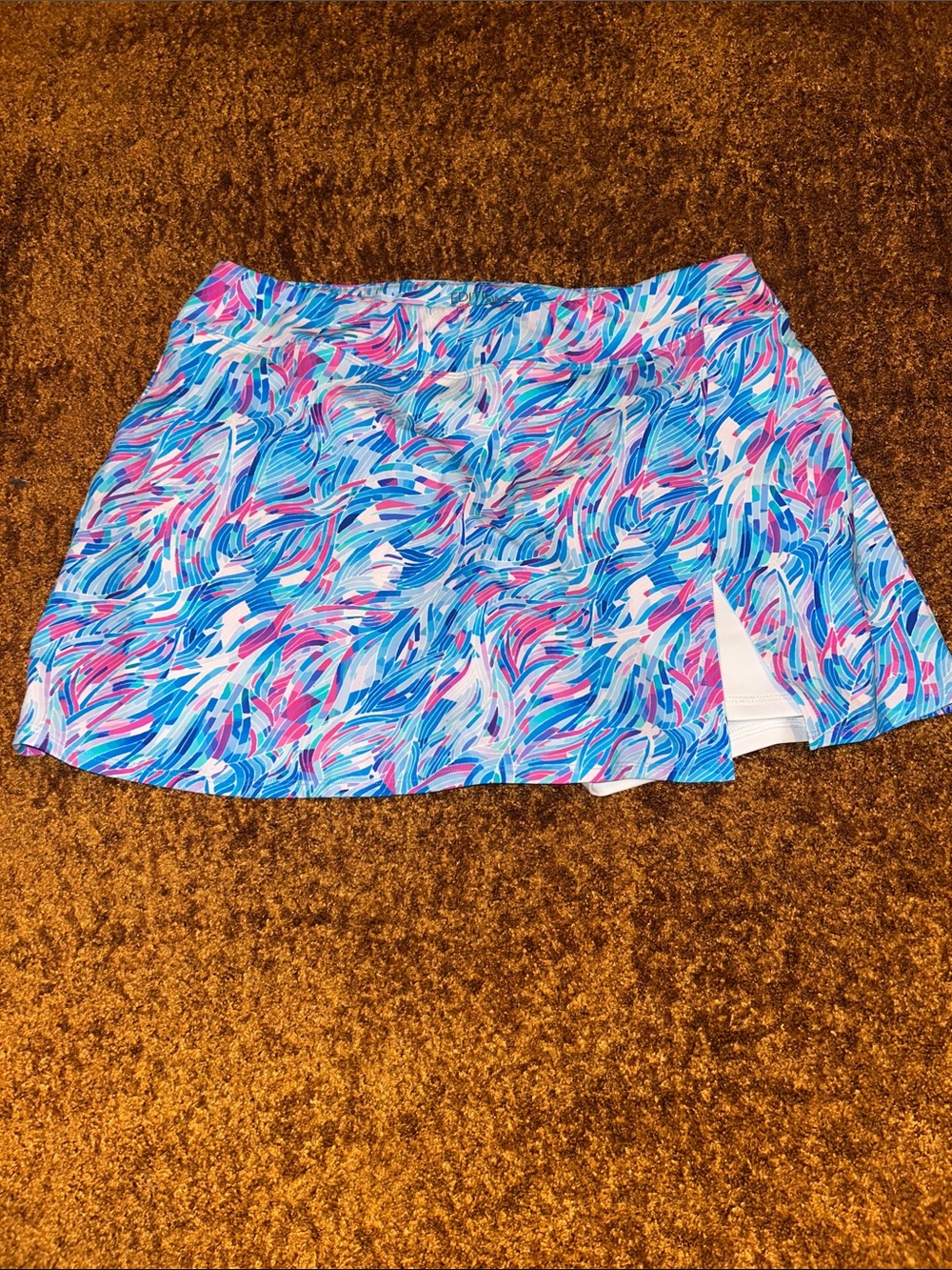 SNO SKINS Blue, Pink and White Abstract Swim Skort